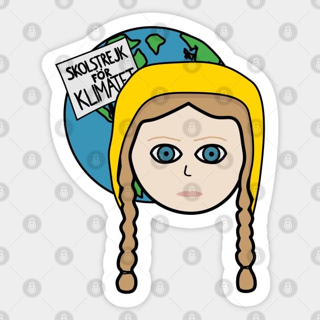 Greta Thunberg 2 Sticker by helengarvey